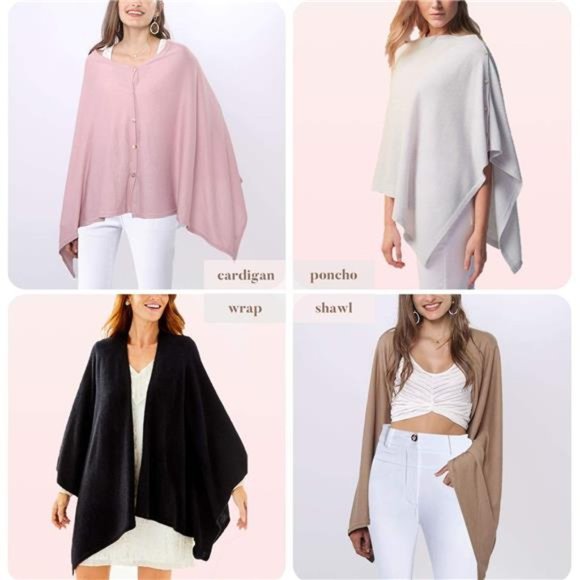 Women's Lightweight Knitted Scarf Poncho SweaterCape Shawl Versatile Fall Winter - Picture 6 of 7